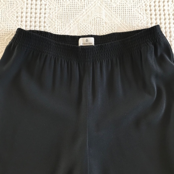 Aritzia Babaton black wide leg pants size 12 elastic waist corporate girlie - Picture 5 of 10